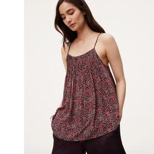 LOFT Floral Mixed Media Cami - S